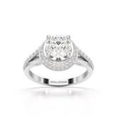 1.71 CT Round Cut Halo Lab Diamond Ring